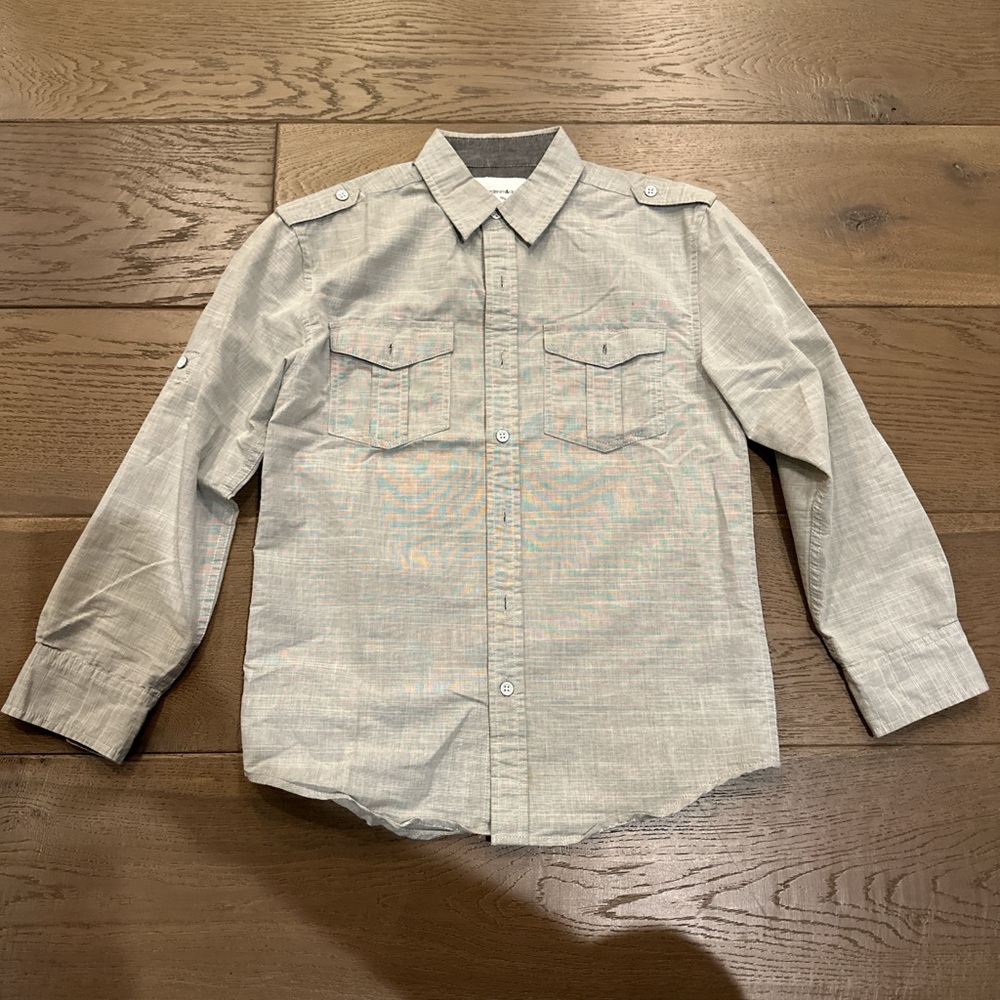 Paper Denim & Cloth Light Gray Casual Button Down Shirt